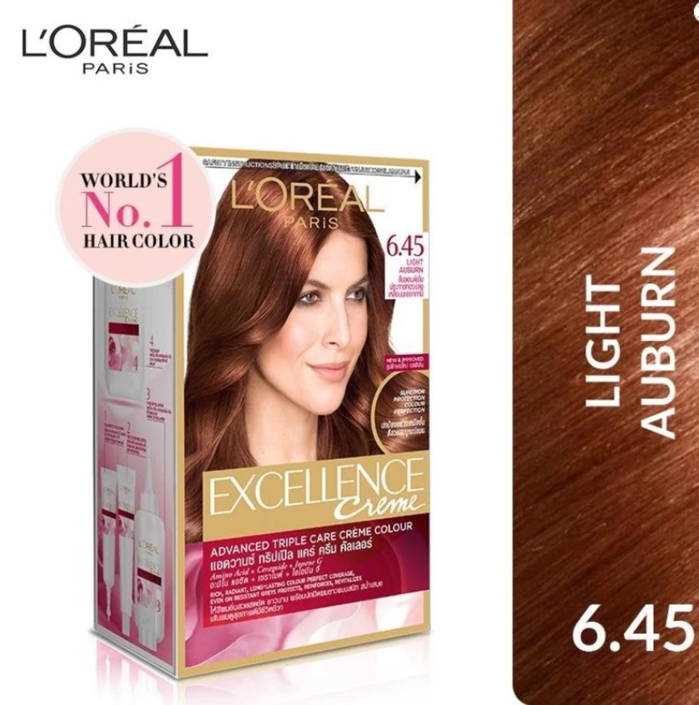 Loreal Paris Excellence Creme Hair Color No 645 Light Auburn Loreal Semir Rambut Coklat Original