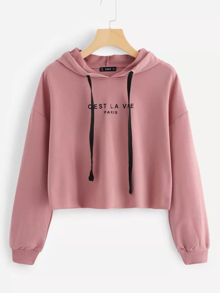 sweater crop hoodie