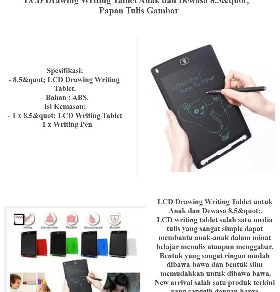 HARGA PROMO LCD Drawing Writing Tablet Anak dan Dewasa