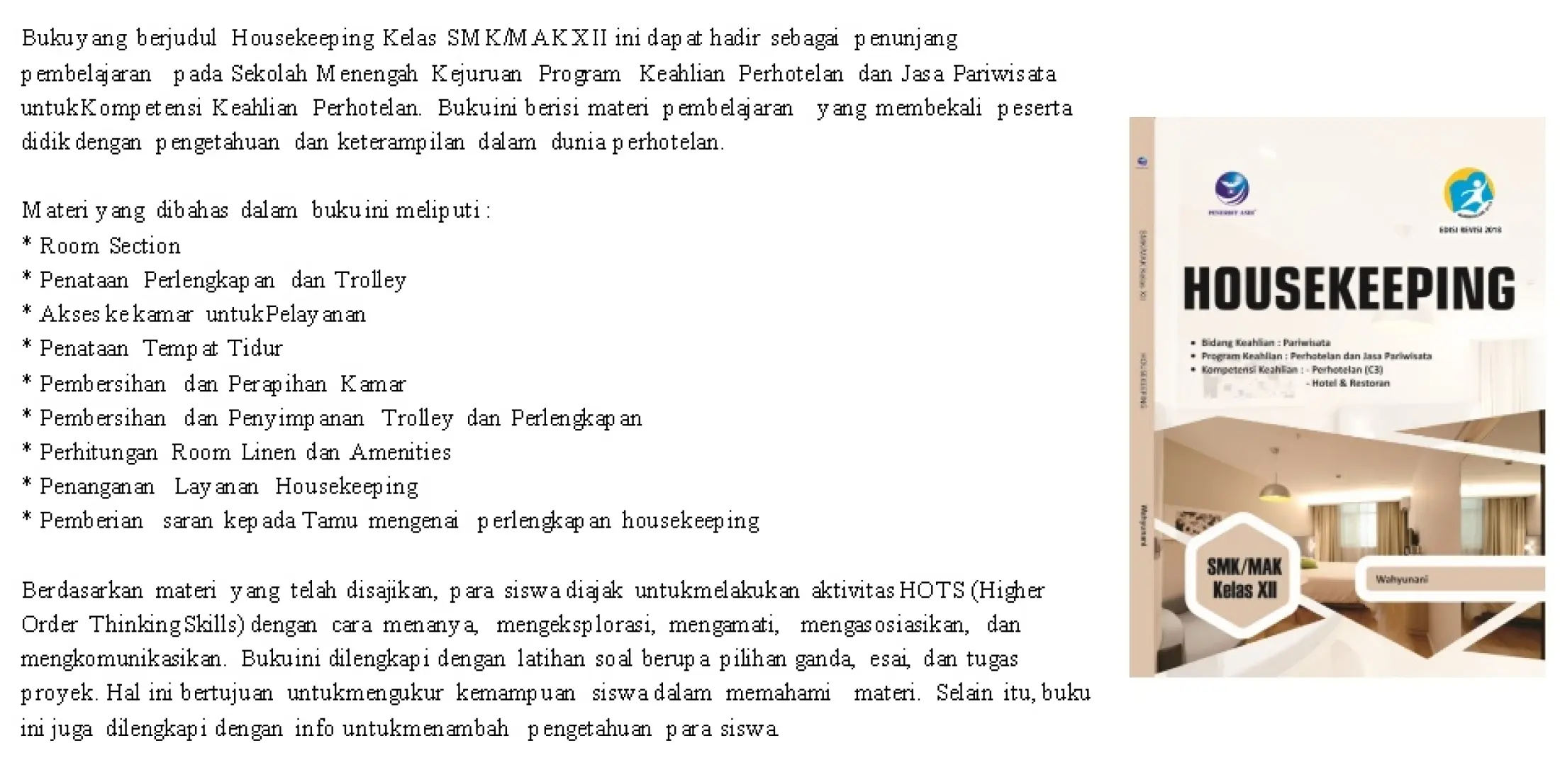 Housekeeping Smk Mak Kelas Xii Andi Original Lazada Indonesia