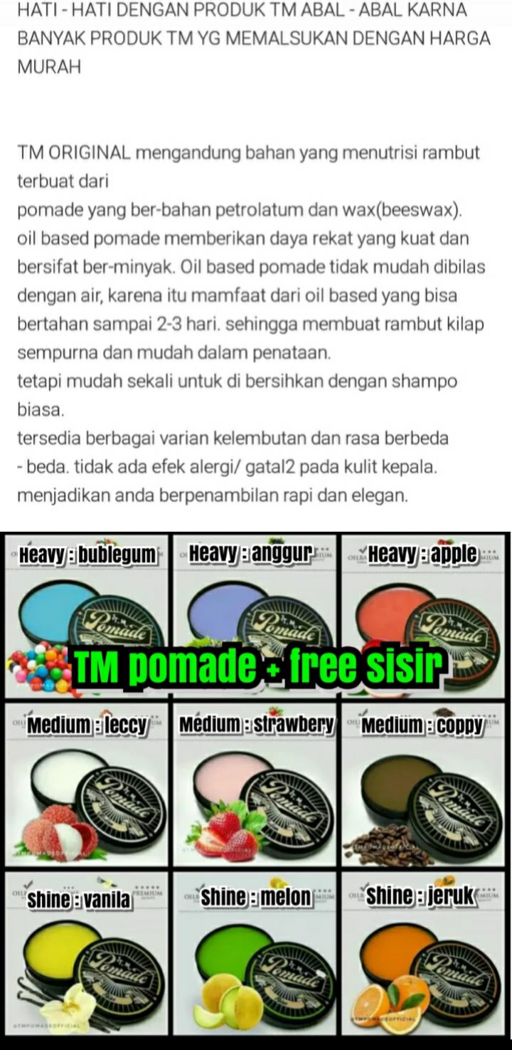 Minyak Rambut Tm Pomade Aroma Lychee Leci 55gr Free Sisir Saku 1 Pcs Lazada Indonesia minyak rambut tm pomade aroma lychee leci 55gr free sisir saku 1 pcs