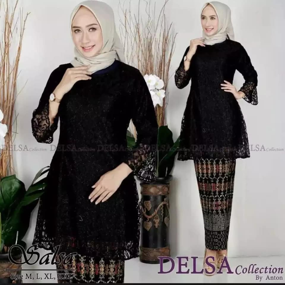 Setelan Kebaya Modern Hijab Remaja Style Modis Cantik Brukat Salsa Kebaya Pesta Kebaya Modern Setelan Pakaian Baju Wanita Kebaya Batikkebaya