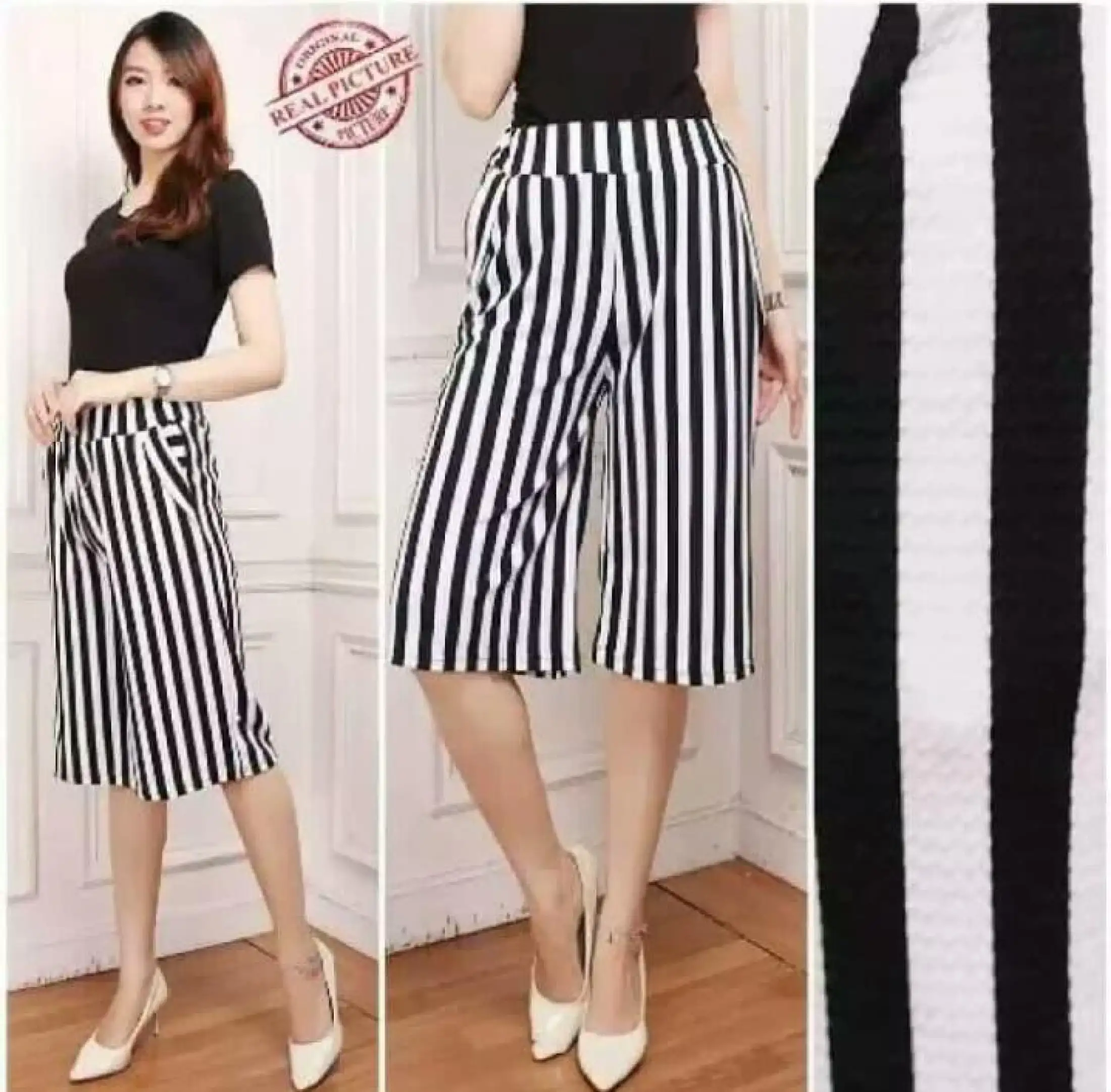 Zaraskhy Celana Kulot 7 8 Dewasa Celana Kulot Motif Salur Celana Panjang 7 8 Celana Murah Celana Harian Celana Terpopuler Lazada Indonesia