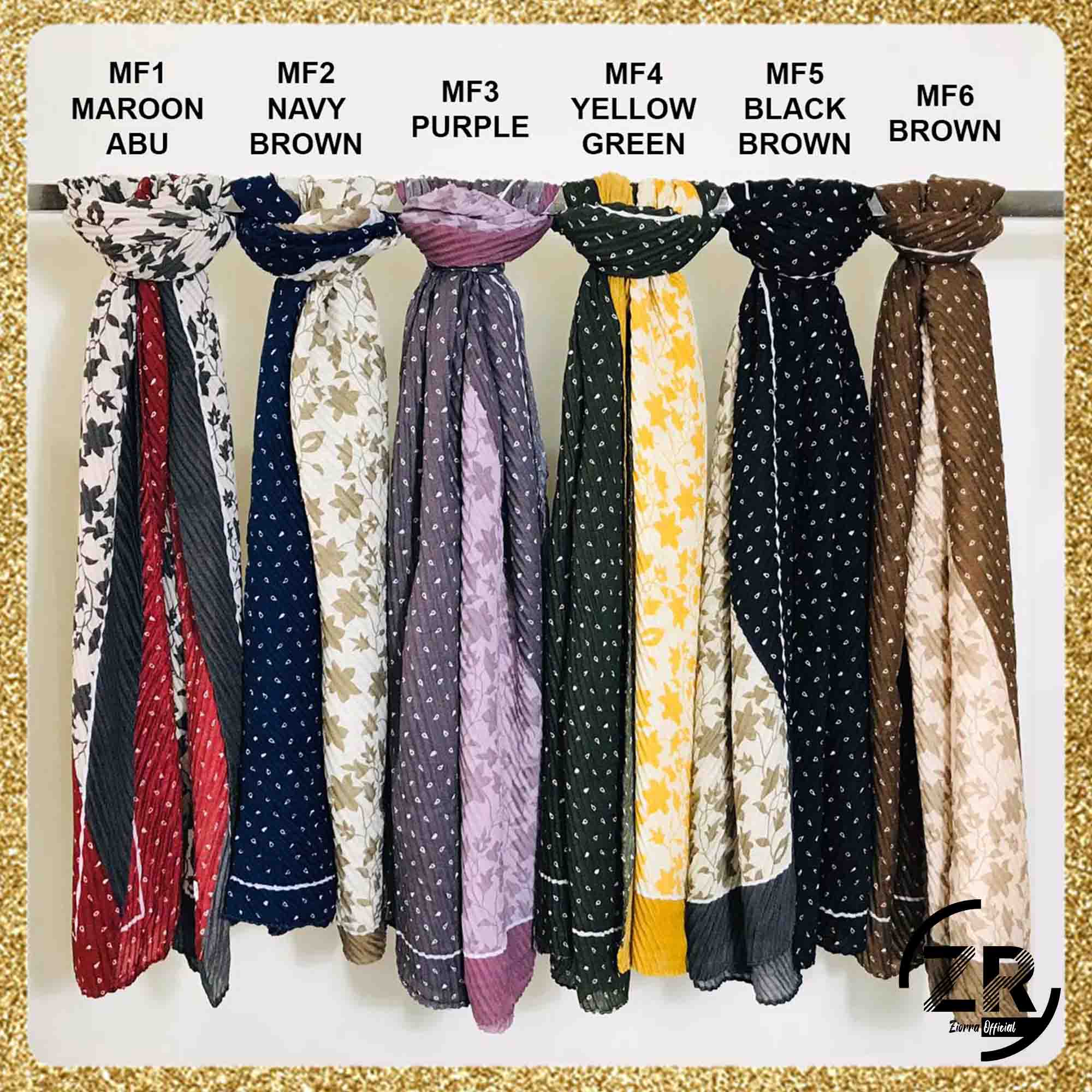 COD] TERBARU Pashmina Plisket gradian bunga A48 Pleated shawl ...