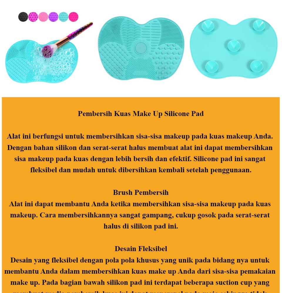 Rinse Pembersih Kuas Make Up Silicone Pad Alat Pencuci Kuas