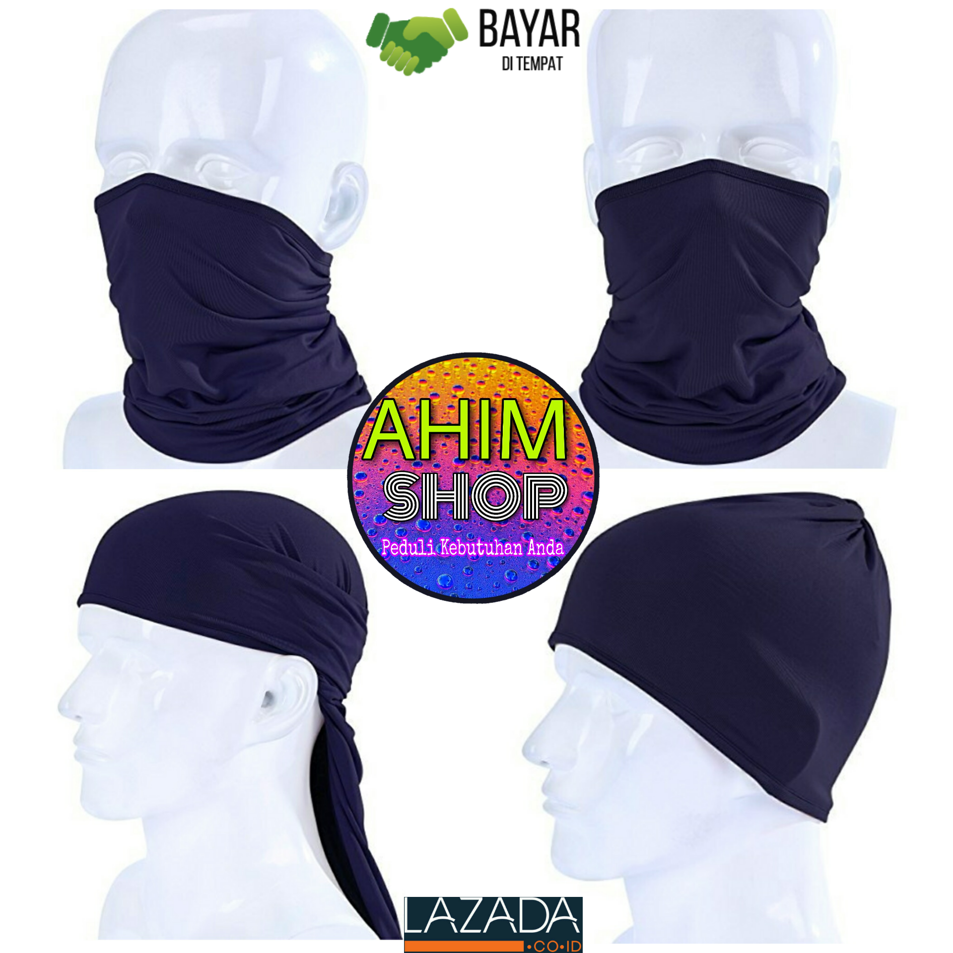 Masker Buff Multifungsi Polos Hitam - Daftar Update Harga