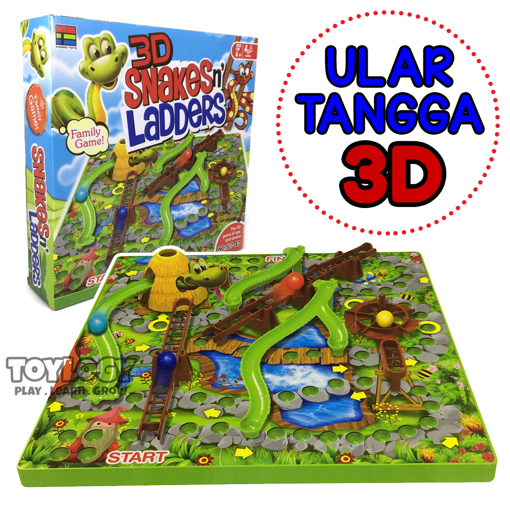 Toylogy Mainan Anak Snakes And N Ladders 3d Game Ular Tangga 3 Dimensi Lazada Indonesia