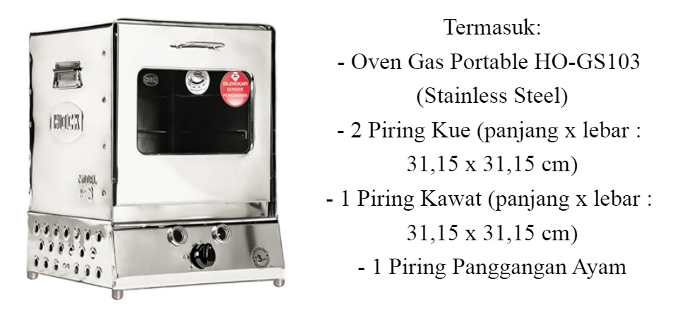 HOCK HO-GS103 Oven Gas Portable Stainless Steel - 100% ORIGINAL ...