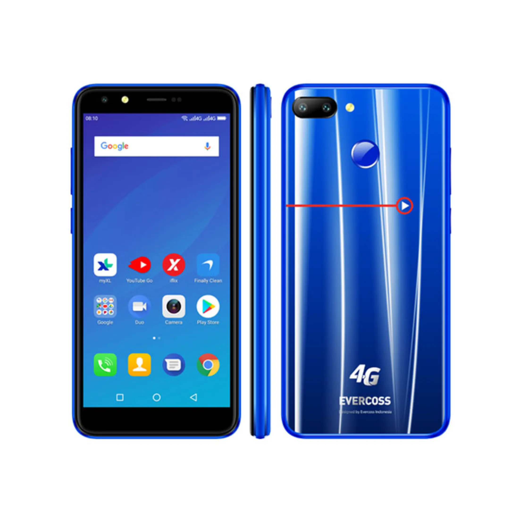 Evercoss U6 Xtream 1 Plus 4g Lte Ram 1g Ram 8gb Fingerprint Dual Back Camera 8mp 8mp Layar 5 5 Inch Support Otg Multitouch Lazada Indonesia