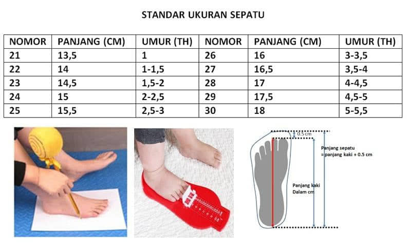 Ukuran 40 Kaki Berapa Cm