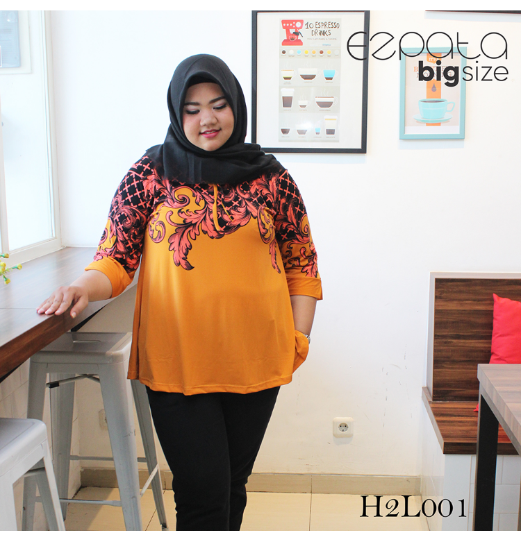 Ezpata Atasan Baju  Big  Size  Jumbo Motif Monokhrom Merk 