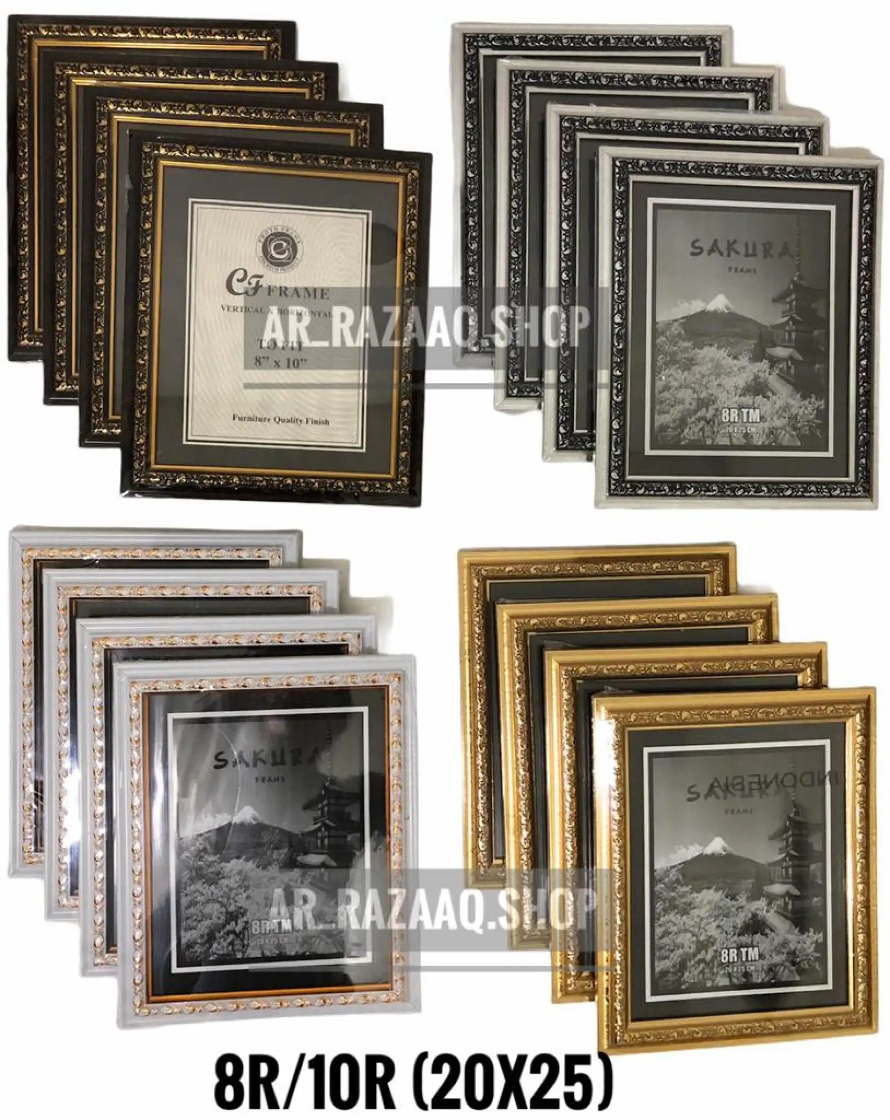 2pcs Frame Gold Silver Coklat Putih Frame Foto Figura Bingkai Foto 10r Atau8r 20x25 Cm Motif Warna Gold Dan Silver 2pcs Lazada Indonesia