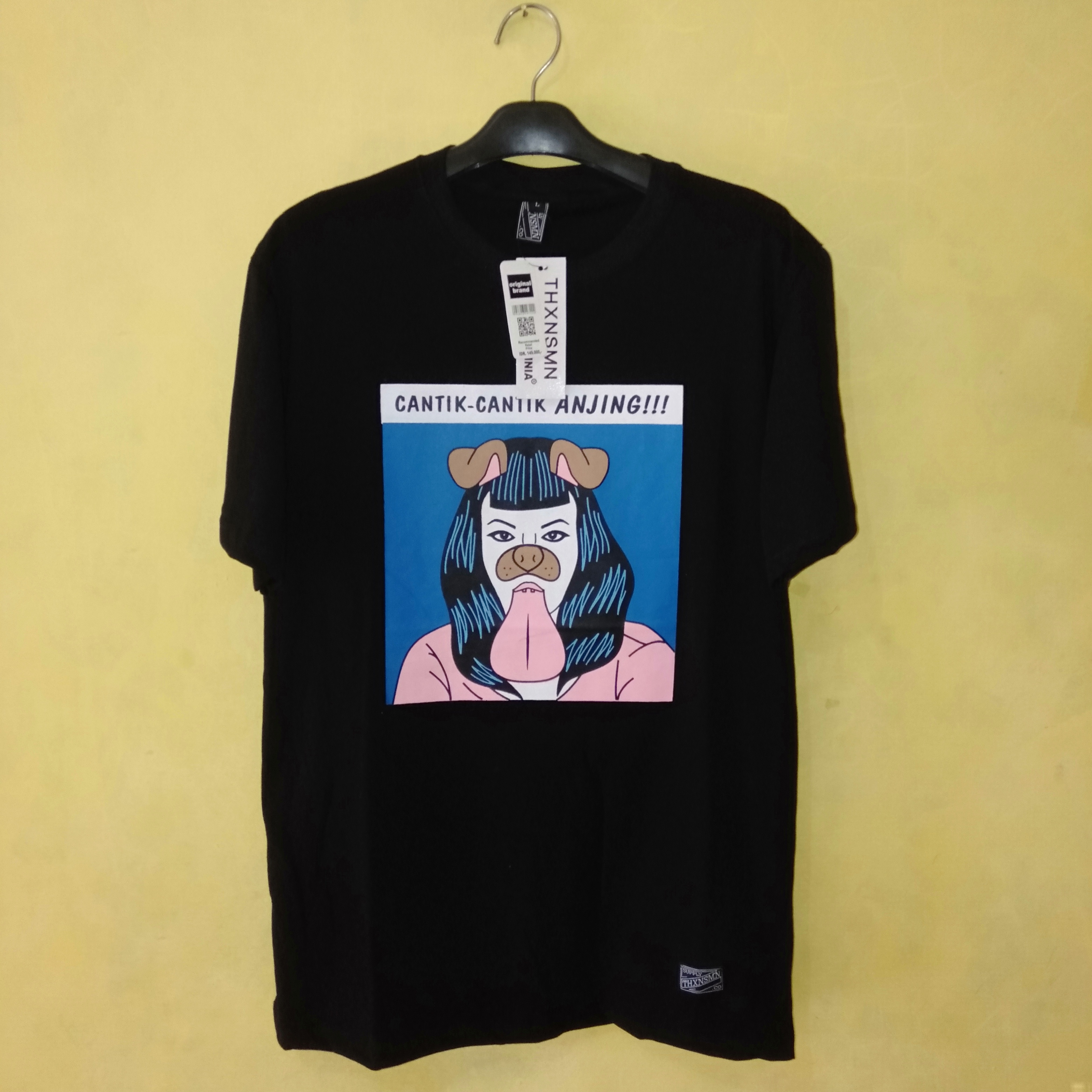 Kaos Cantik Cantik Anjing Black Motif Lazada Indonesia